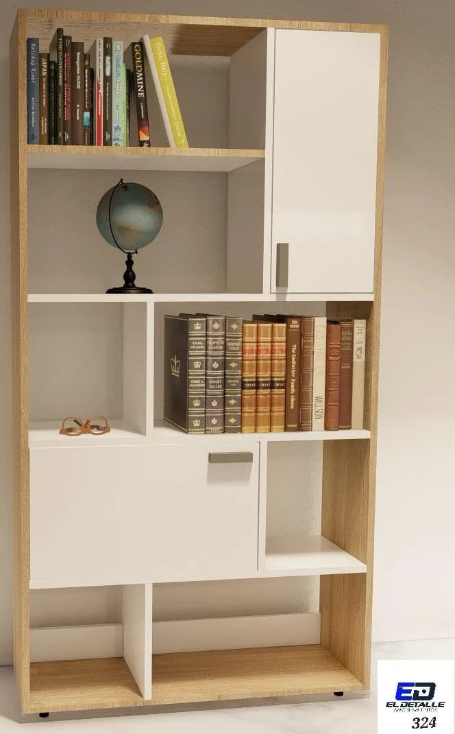 Biblioteca con 2 puertas combinada en 2 tonos