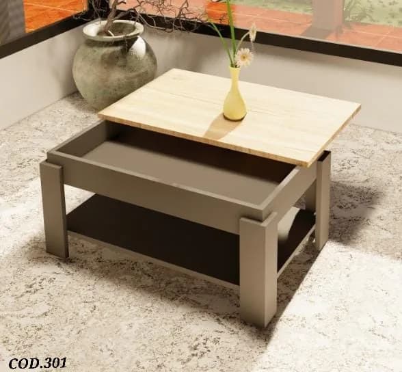 Mesa ratona con tapa corrediza en 2 colores