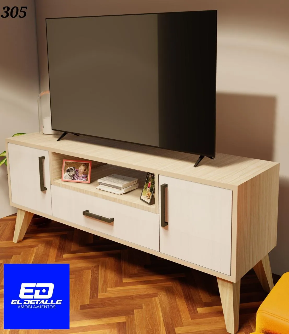 Mueble de TV o living con patas nórdicas