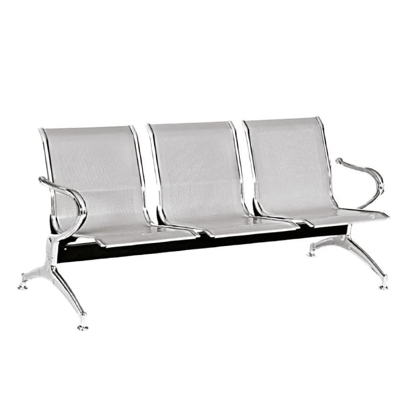 Silla tándem triple cromada
